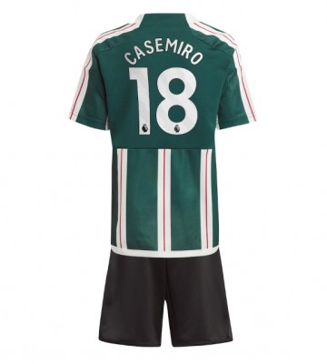 Manchester United Casemiro #18 Koszulka Wyjazdowych Dziecięca 2023-24 Krótki Rękaw (+ Krótkie spodenki)